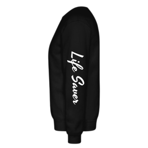 Unisex “Life Saver” sweater featuring a classic fit and bold printed design for everyday heroes.