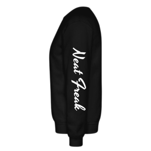 Unisex “Neat Freak” sweater for cleaning professionals featuring a classic fit and bold printed design.