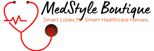 Med Style Boutique brand logo featuring stylish text and icon, representing the medical practitioner apparel collection.