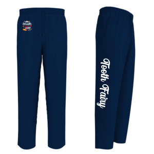 Tooth Fairy unisex polycotton track pants with ribbed waistband and cuffs, classic fit, sizes SS to 2XL, optional name tag