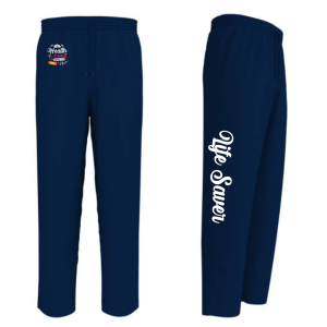 Life Saver unisex polycotton track pants with ribbed waistband and cuffs, classic fit, sizes SS to 2XL, optional name tag